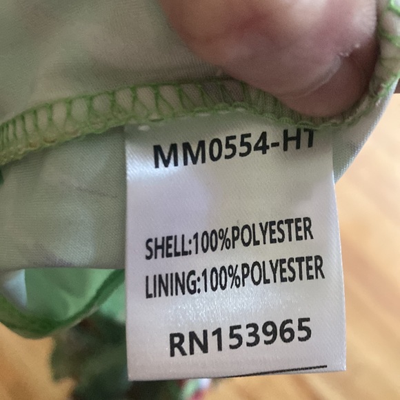 NWT Area Stars Green Tropical Print Off Shoulder Dress - Picture 7 of 8